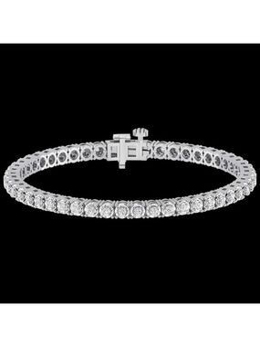DIAMOND TENNIS BRACELET 1 CARAT TW GENUINE STERLING SILVER GOLD PLATED